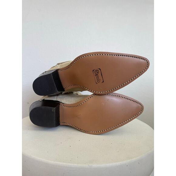 Capezio Women Vintage Cream Suede Harness Cowboy Boots - Size 8.5M - Picture 5 of 10